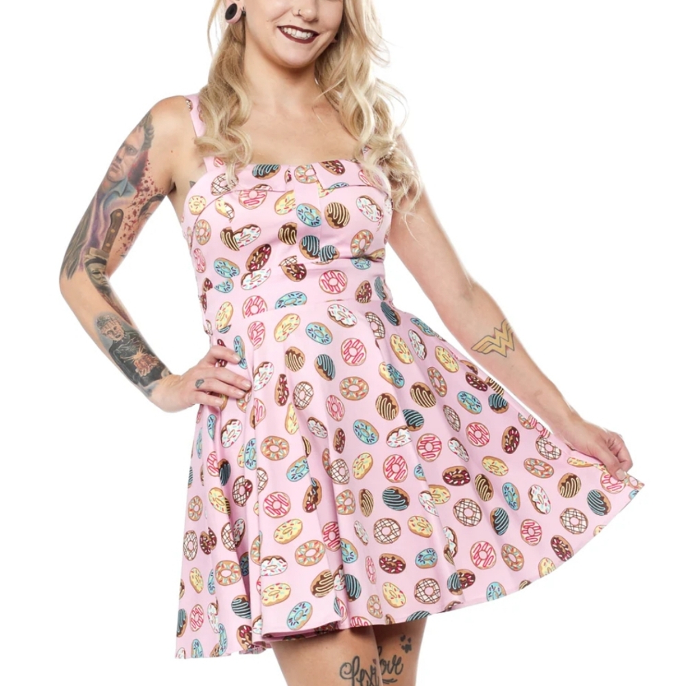 Ixiah Pink Donut Print Mini Dress